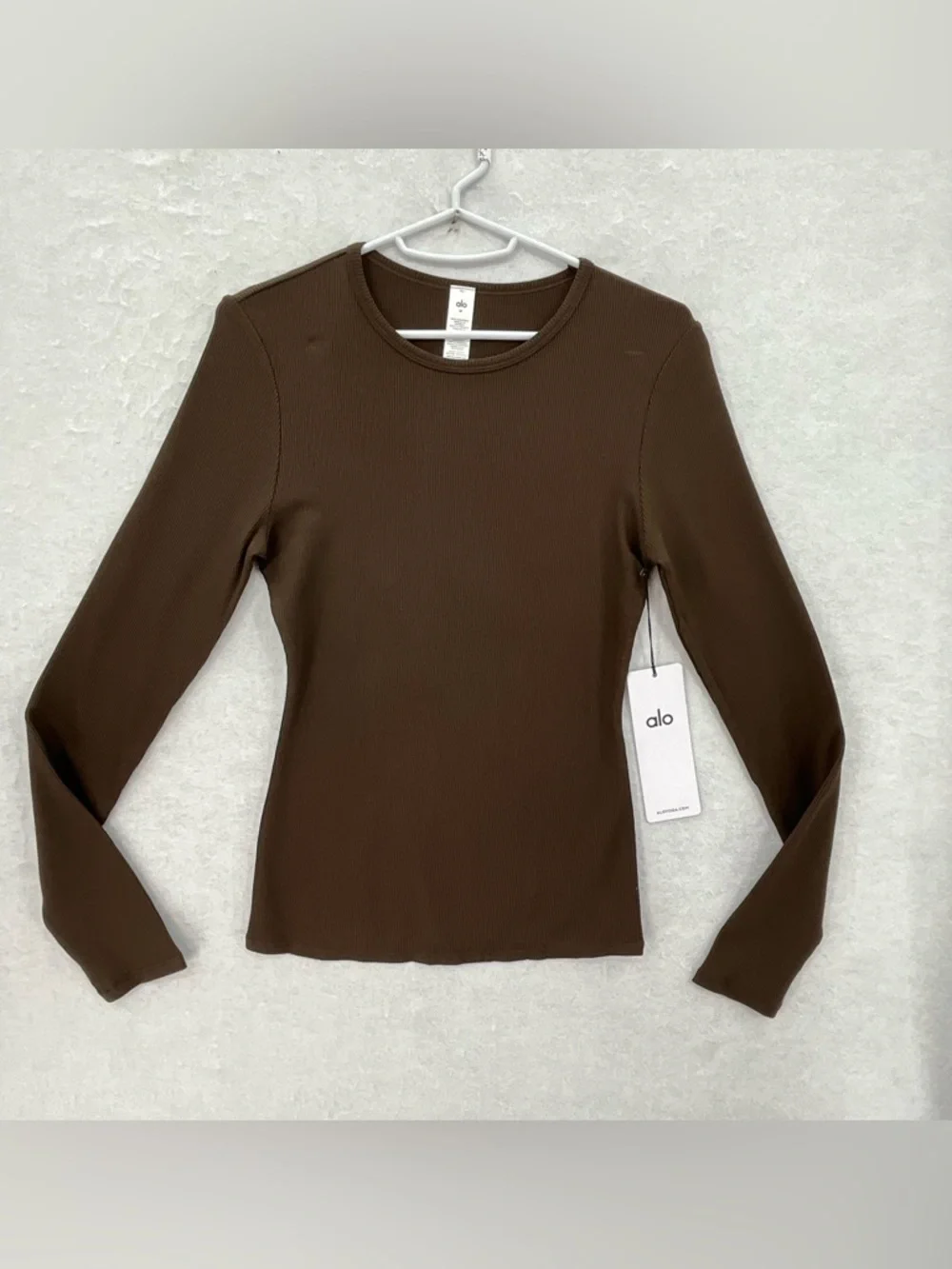 NWT Alo Yoga Ribbed‎ Modal Long Sleeve Expresso Medium
